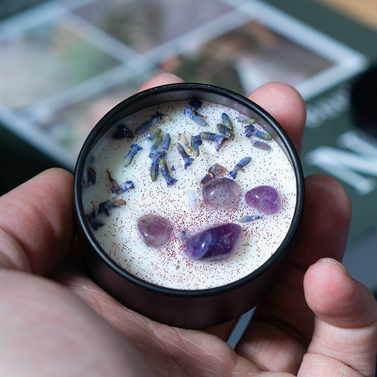 Idealer Verbündeter für die Heilung | Amethystkerze mit Lavandula-Essenz